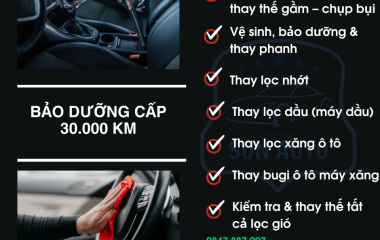 Bảo dưỡng xe cấp 30.000 km tại Gara ô tô Thái Sơn BMT – Duy trì hiệu suất, kéo dài tuổi thọ xe