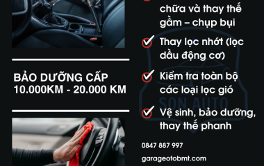 Dịch vụ Bảo dưỡng cấp 10.000 – 20.000 km tại Gara ô tô Thái Sơn BMT
